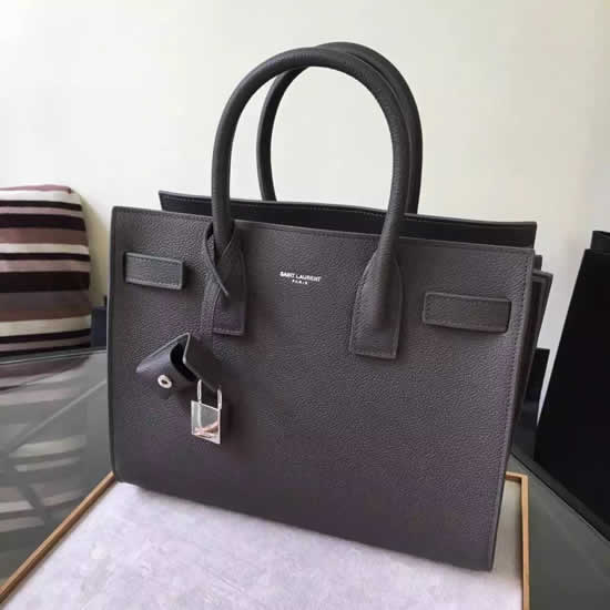 Replica Saint Laurent Baby Sac De Jour Bag In Black Grained Leather